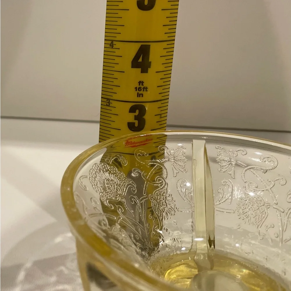 Pair (2) Hazel Atlas Candlestick Holders Yellow “Poppy” Depression Glass | EUC